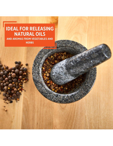 Mortero y Maja IMUSA Pequeño de Granito Pulido 9.53 cm