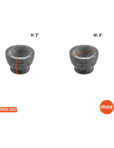 Mortero y Maja IMUSA Pequeño de Granito Pulido 9.53 cm