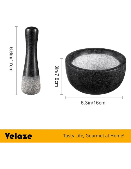 Mortero y Mano Velaze de Granito 16 cm - Triturador de Especias