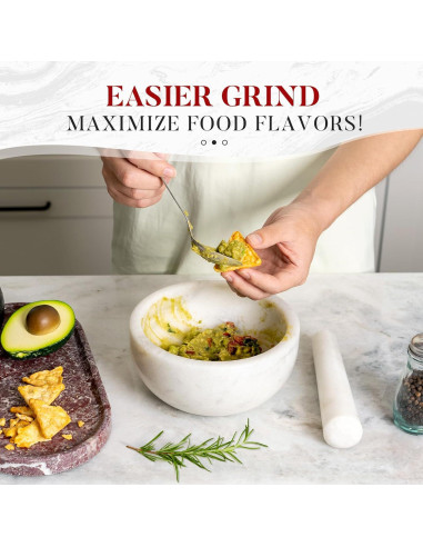 Mortero y Mano de Mármol Koville 4 Tazas 12.7 cm - Cocina