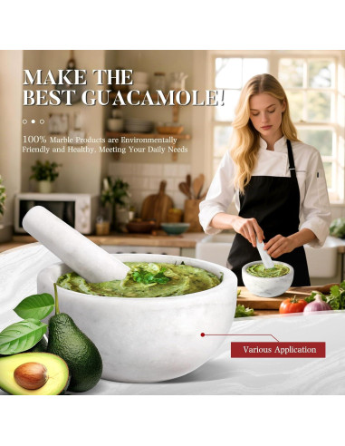Mortero y Mano de Mármol Koville 4 Tazas 12.7 cm - Cocina