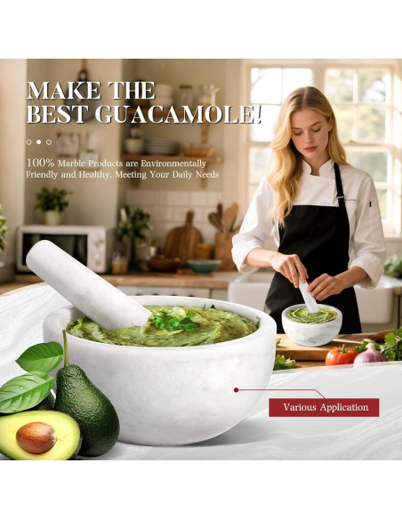 Mortero y Mano de Mármol Koville 4 Tazas 12.7 cm - Cocina