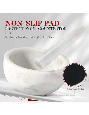 Mortero y Mano de Mármol Koville 4 Tazas 12.7 cm - Cocina