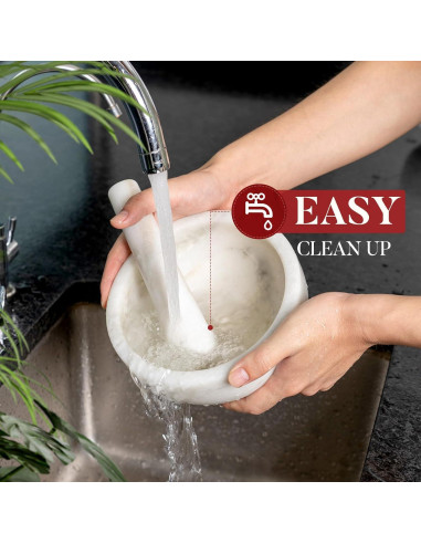 Mortero y Mano de Mármol Koville 4 Tazas 12.7 cm - Cocina