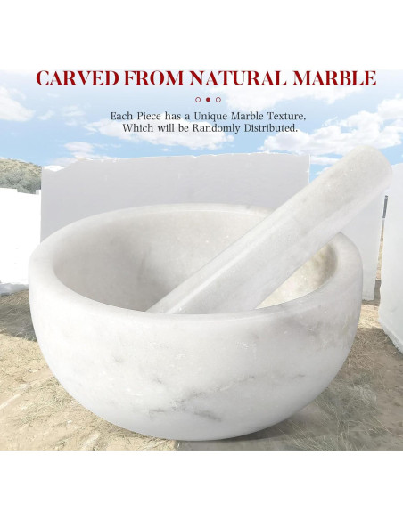 Mortero y Mano de Mármol Koville 4 Tazas 12.7 cm - Cocina