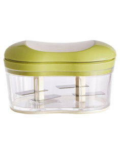 Picador de Ajo Manual NIOIPXA Verde Grande con Contenedor