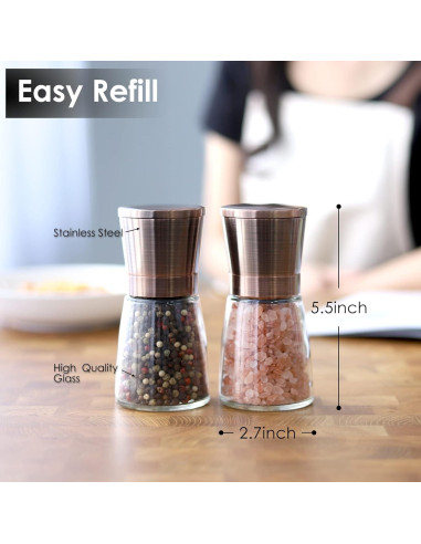 Set de 2 Molinillos de Sal y Pimienta Vzaahu Cobre 142g