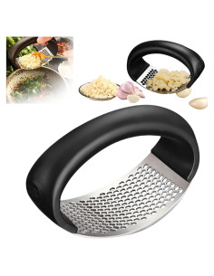 Prensador de Ajo Acero Inoxidable PUSKIU Negro 1 Paquete