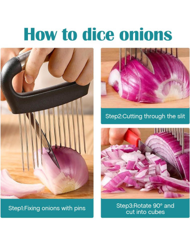 Soporte Cortador de Cebolla IGRARK Acero Inoxidable 3 Piezas