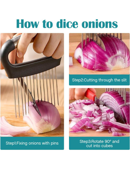 Soporte Cortador de Cebolla IGRARK Acero Inoxidable 3 Piezas