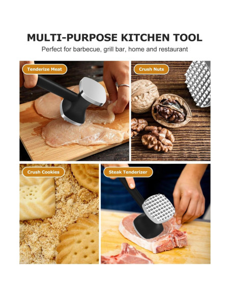 Martillo Aplanador de Carne MOSFiATA Acero Inoxidable 24.1cm