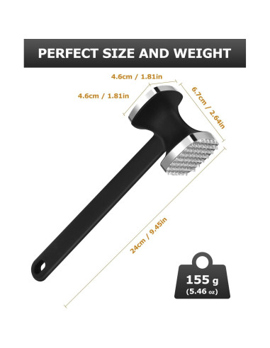 Martillo Aplanador de Carne MOSFiATA Acero Inoxidable 24.1cm