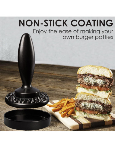 Prensa de Hamburguesas KAYCROWN + Ablandador de Carne Doble Cara