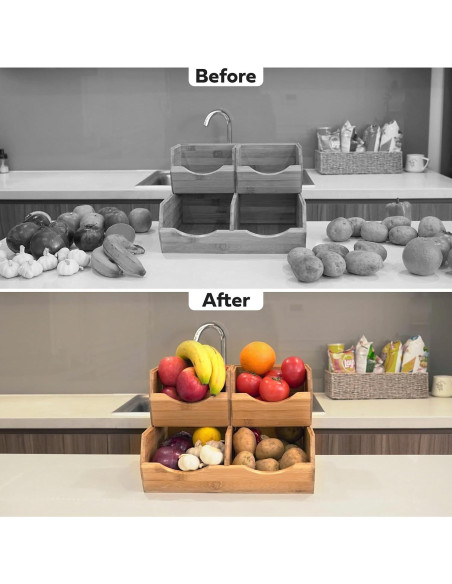 Cestas de Almacenamiento de Bambú HOMESTEAD - Set de 3 Piezas