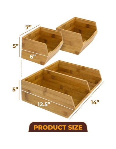 Cestas de Almacenamiento de Bambú HOMESTEAD - Set de 3 Piezas