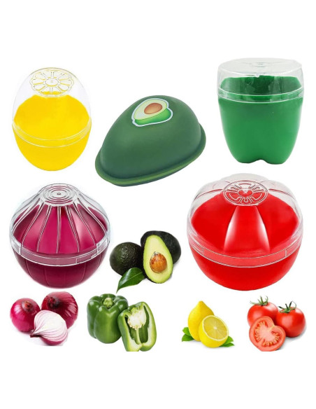 Set de 5 Contenedores de Almacenamiento yamesu - Frutas y Verduras Set de 5 Contenedores de Almacenamiento yamesu - Frutas y Verduras