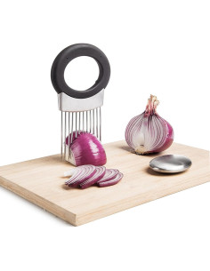 Soporte para Cortar Cebolla Genérico Acero Inoxidable 16x9.7 cm 2
