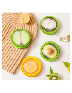 Set de 4 Contenedores de Silicona para Almacenamiento de Alimentos