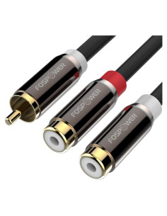 FosPower Adaptador Y RCA Macho a 2 Hembras Audio Estéreo
