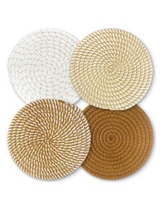 Trivetes para Platos Calientes Washsh 17.8 cm Algodón 4 Pcs