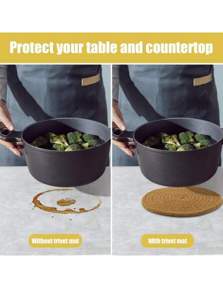 Trivetes para Platos Calientes Washsh 17.8 cm Algodón 4 Pcs