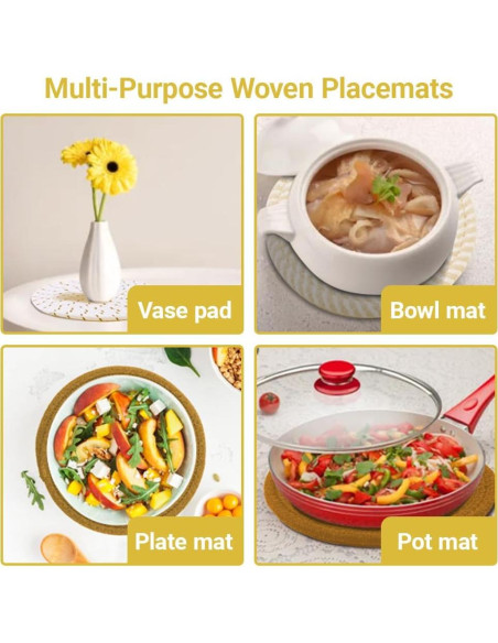 Trivetes para Platos Calientes Washsh 17.8 cm Algodón 4 Pcs