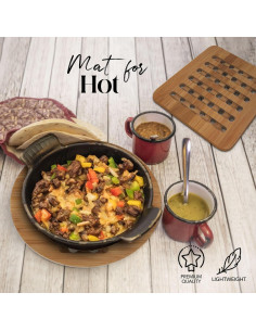 Conjunto de 2 Soportes de Bambú Alpine Cuisine 15cm Redondo y Cuadrado 2