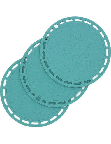 Juego de 3 Mats de Silicona Smithcraft 20cm Verde Azulado