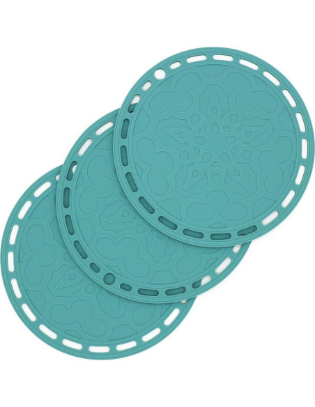 Juego de 3 Mats de Silicona Smithcraft 20cm Verde Azulado