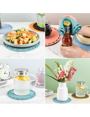 Juego de 3 Mats de Silicona Smithcraft 20cm Verde Azulado