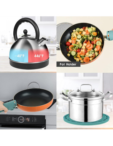 Juego de 3 Mats de Silicona Smithcraft 20cm Verde Azulado