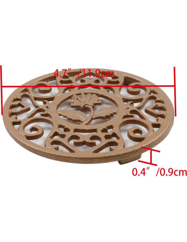 Trivet de Hierro Fundido Bitray Dorado Vintage 11.9cm