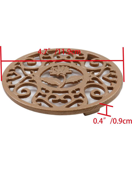 Trivet de Hierro Fundido Bitray Dorado Vintage 11.9cm