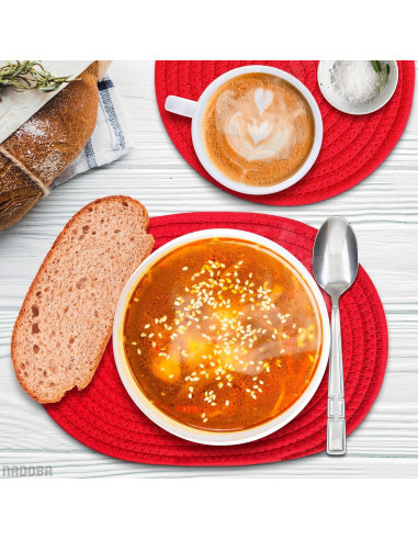 3 Almohadillas Rojas NADOBA para Platos Calientes - 30.5 cm