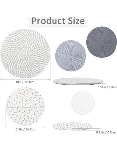 Juego de 5 manteles individuales ATREFUU 25.4cm y 18.3cm