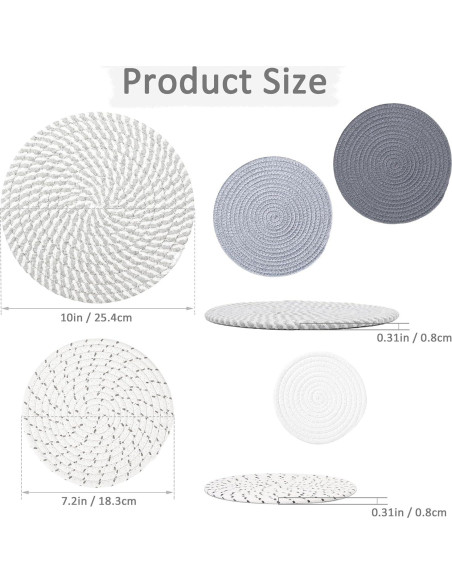 Juego de 5 manteles individuales ATREFUU 25.4cm y 18.3cm