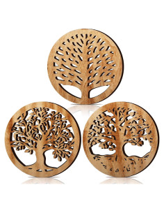 Juego de 3 Trivetes de Madera Beeveer 20.32 cm Redondos