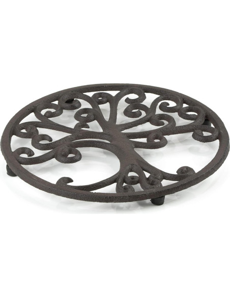 Trivet de Hierro Fundido GASARÉ - Diseño Árbol de la Vida 20.32cm