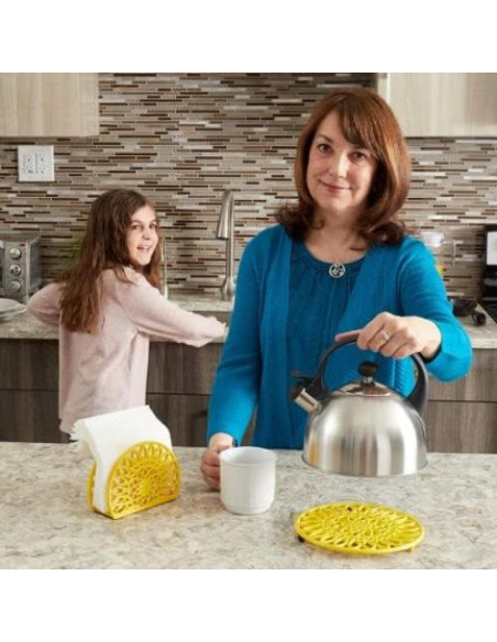 Trivet de Hierro Fundido Home Basics Girasol Amarillo 20 cm