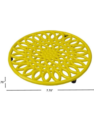 Trivet de Hierro Fundido Home Basics Girasol Amarillo 20 cm