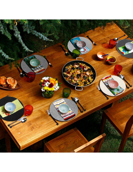 Juego de 6 Manteles Individuales Redondos Billbotk Algodón 33 cm