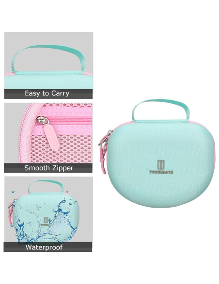 Funda dura Tourmate para auriculares Riwbox CT-7S - Rosa y Verde