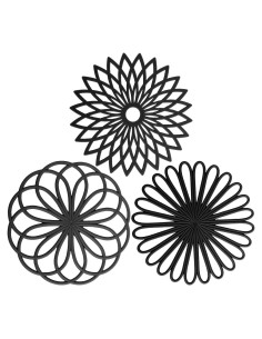 Juego de 3 Mats de Silicona Antideslizantes 20cm Flor YMKWZ