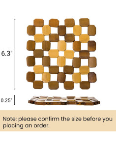 Paquete de 12 manteles de bambú Tlence 16x16 cm resistentes al calor 2