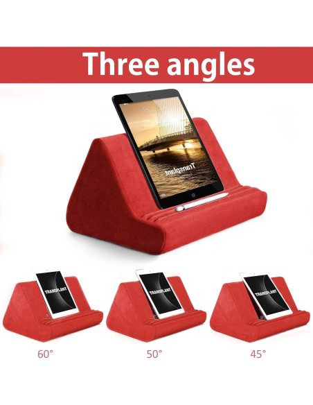 Soporte de Tableta BZVV Rojo con Almohada Ajustable 3 Ángulos