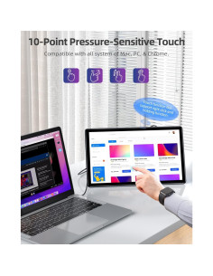 Monitor Portátil UPERFECT Y 15.6" FHD Táctil 1080P con Soporte 2