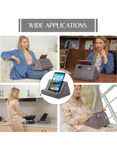 Soporte de Almohada para Tableta Sel Natural Ajustable Gris