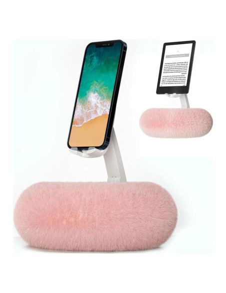 Soporte de Teléfono con Almohada NKV - Portátil y Ajustable Rosa