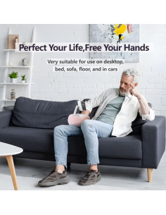 Soporte de Teléfono con Almohada NKV - Portátil y Ajustable Rosa 2