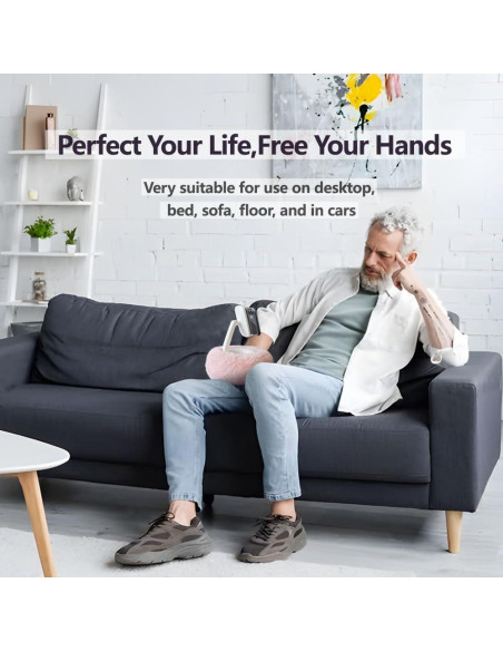 Soporte de Teléfono con Almohada NKV - Portátil y Ajustable Rosa